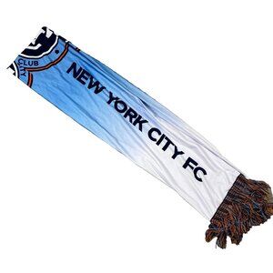 MLS Unisex Blue White New York City Football Club MLS Soccer Fringe‎ Scarf NWT